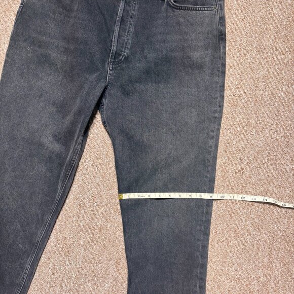 Agolde FEN High Rise Relaxed Taper Womens Denim Jeans Washed Black Shambles 32 - Picture 8 of 16